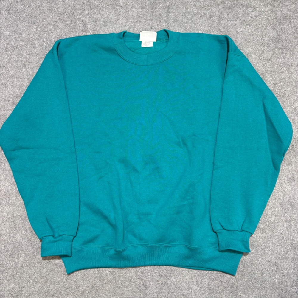 Vintage Lee Heavyweight Sweatshirt Mens XL Teal Green Crewneck Made in USA 90s